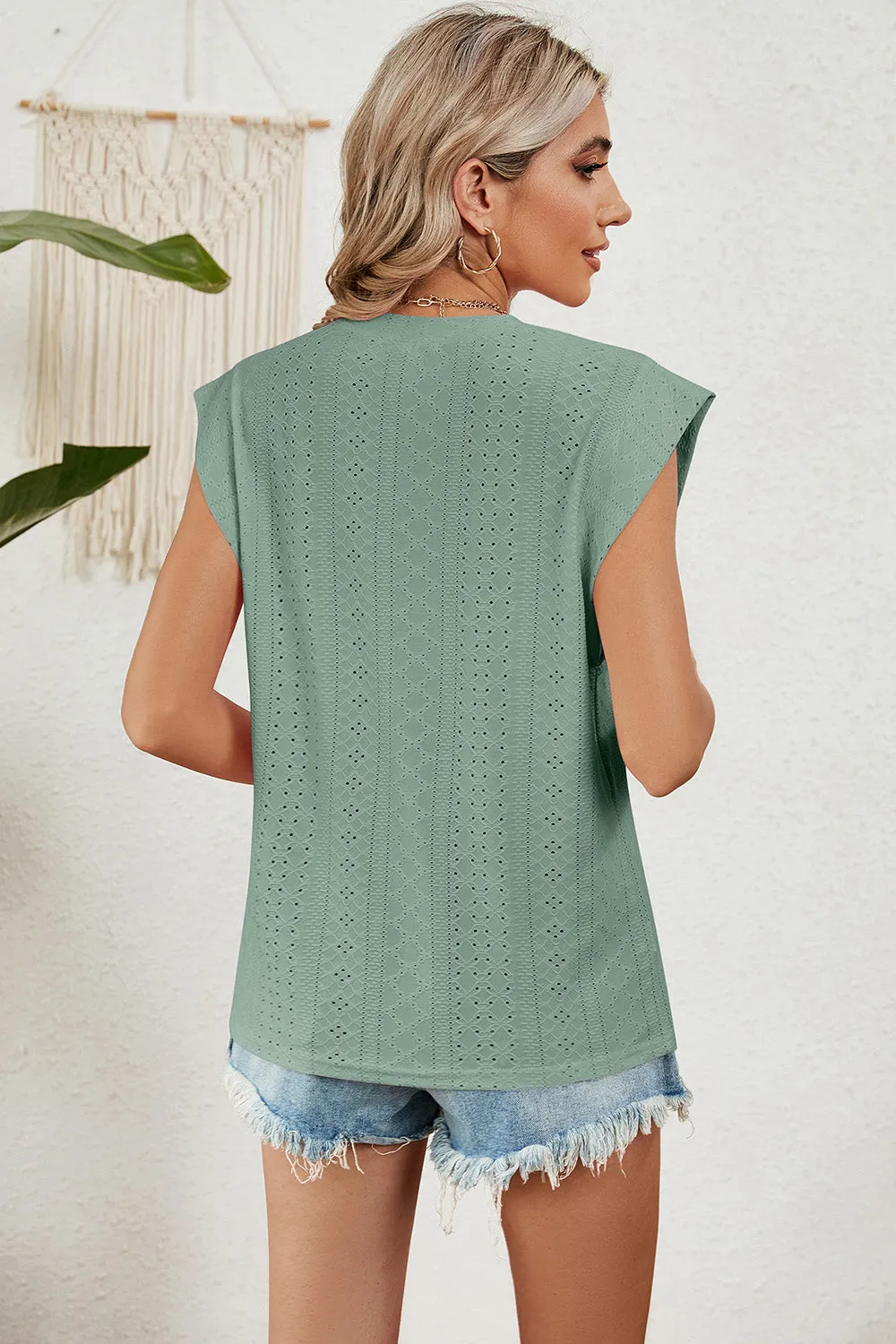 Eyelet Round Neck Tank sold by Charming Charlie product image thumbnail 2
