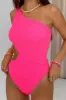 Cutout Single Shoulder One-Piece Swimwear sold by Charming Charlie