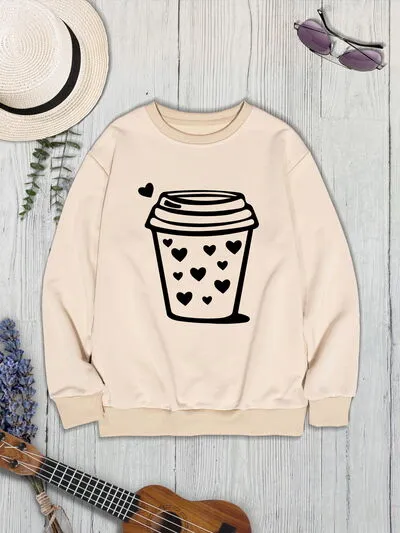 Coffee Graphic Round Neck Sweatshirt sold by Charming Charlie product image thumbnail 3