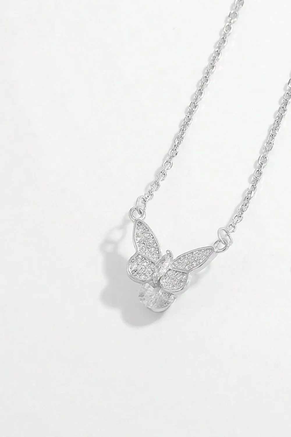 925 Sterling Silver Zircon Butterfly Necklace sold by Charming Charlie product image thumbnail 2