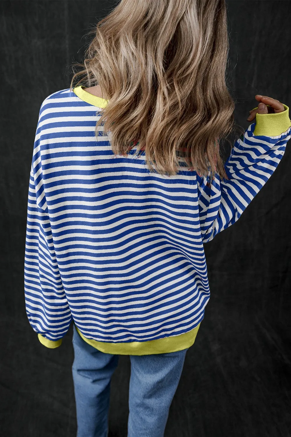 Pumpkin Striped Long Sleeve Sweatshirt sold by Charming Charlie product image thumbnail 2