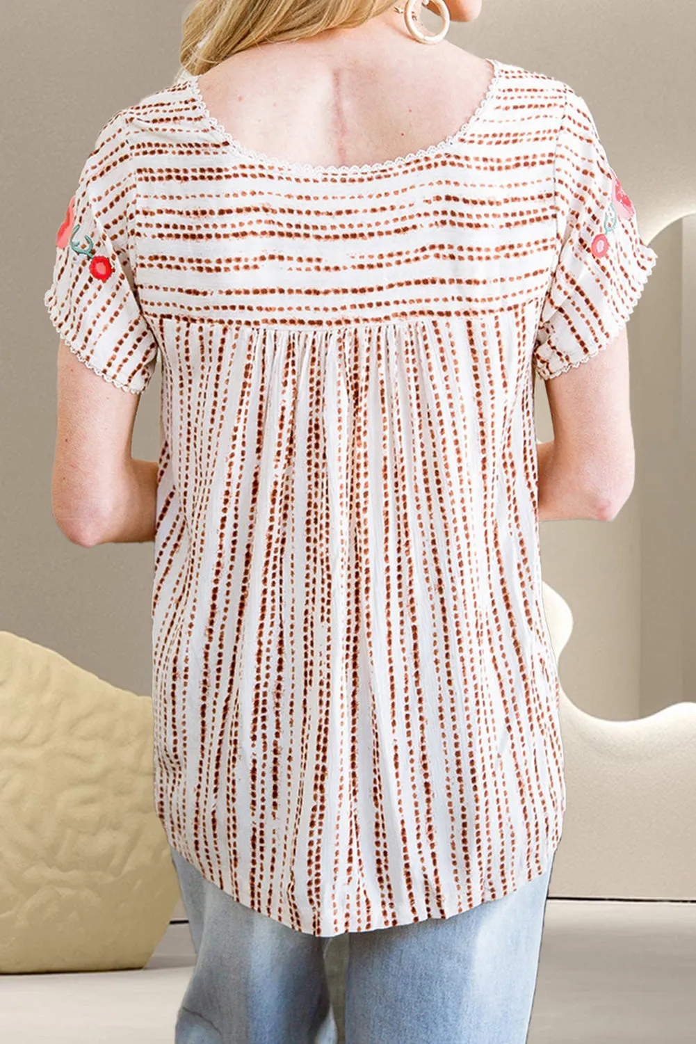 Printed Short Sleeve Blouse sold by Charming Charlie product image thumbnail 3