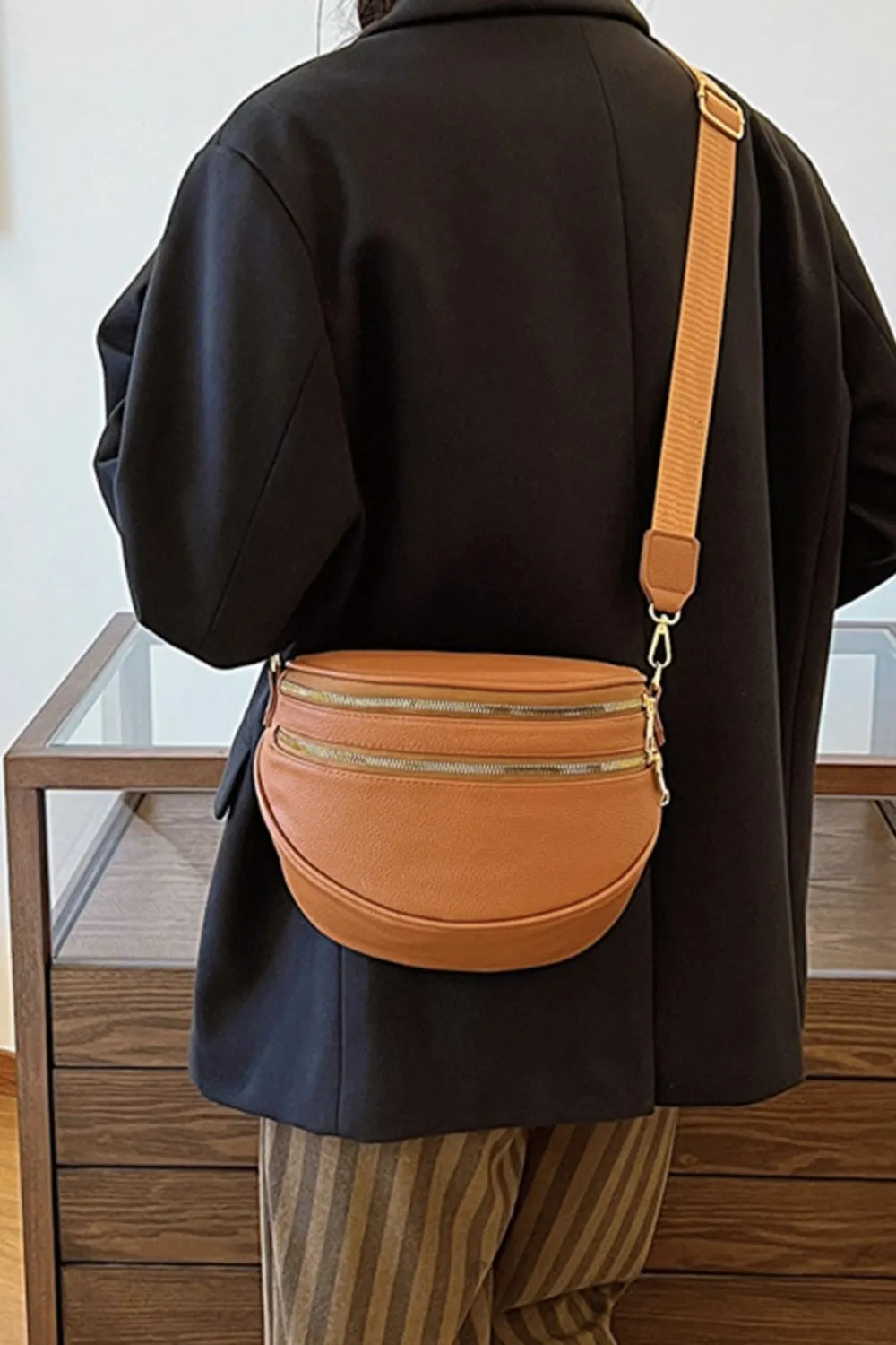 Zenana Vegan Leather Multi Pocket Crossbody Bag sold by Charming Charlie