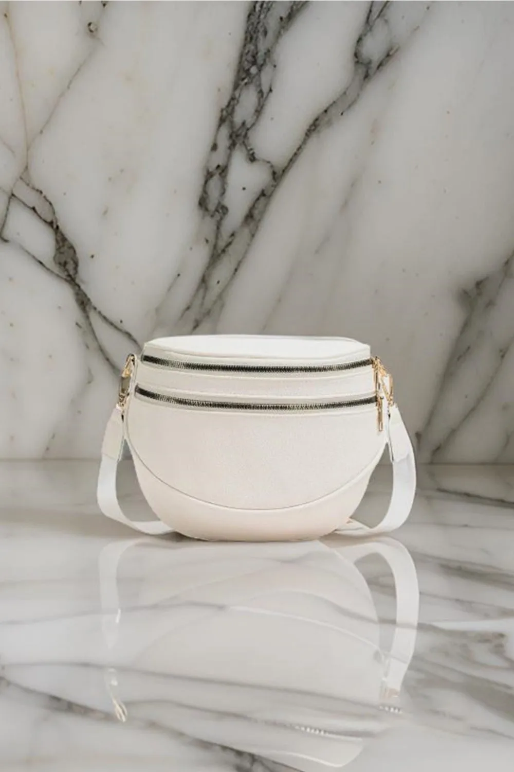 Zenana Vegan Leather Multi Pocket Crossbody Bag sold by Charming Charlie product image thumbnail 5
