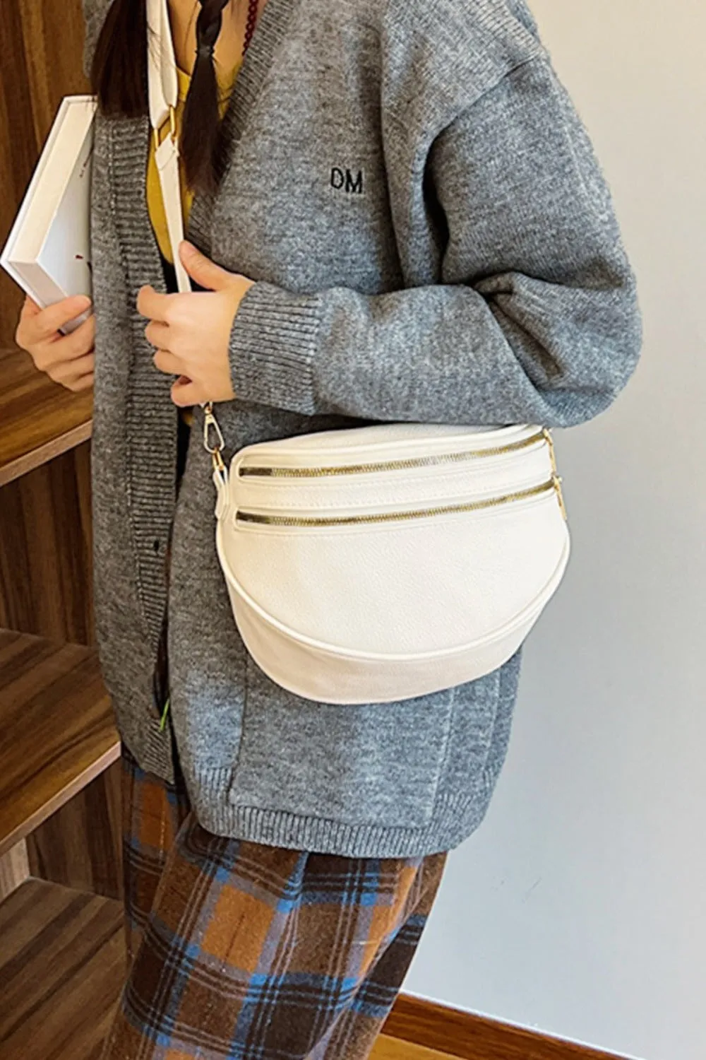 Zenana Vegan Leather Multi Pocket Crossbody Bag sold by Charming Charlie product image thumbnail 3