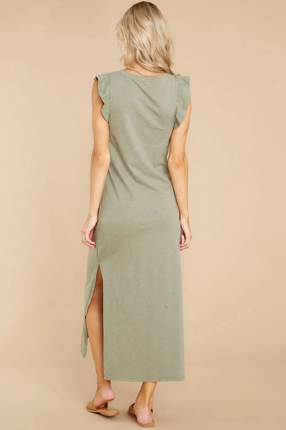 Ruffled Slit Round Neck Cap Sleeve Dress sold by Charming Charlie product image thumbnail 2