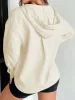 Drawstring Half Button Long Sleeve Hoodie sold by Charming Charlie