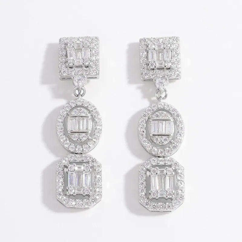 925 Sterling Silver Inlaid Zircon Earrings sold by Charming Charlie