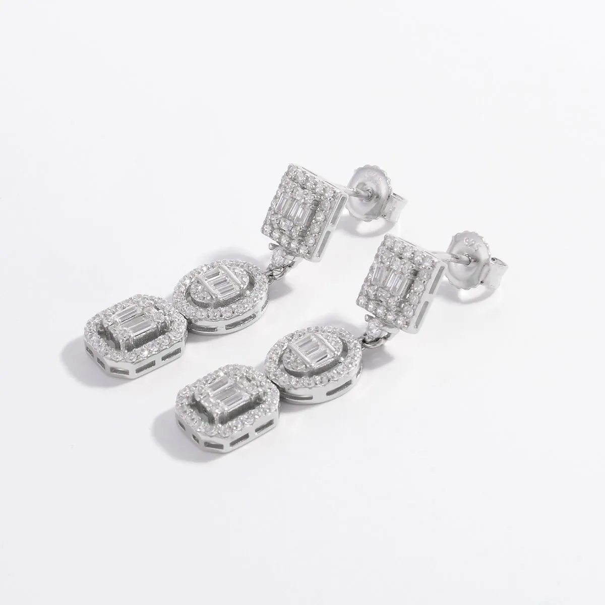 925 Sterling Silver Inlaid Zircon Earrings sold by Charming Charlie product image thumbnail 2
