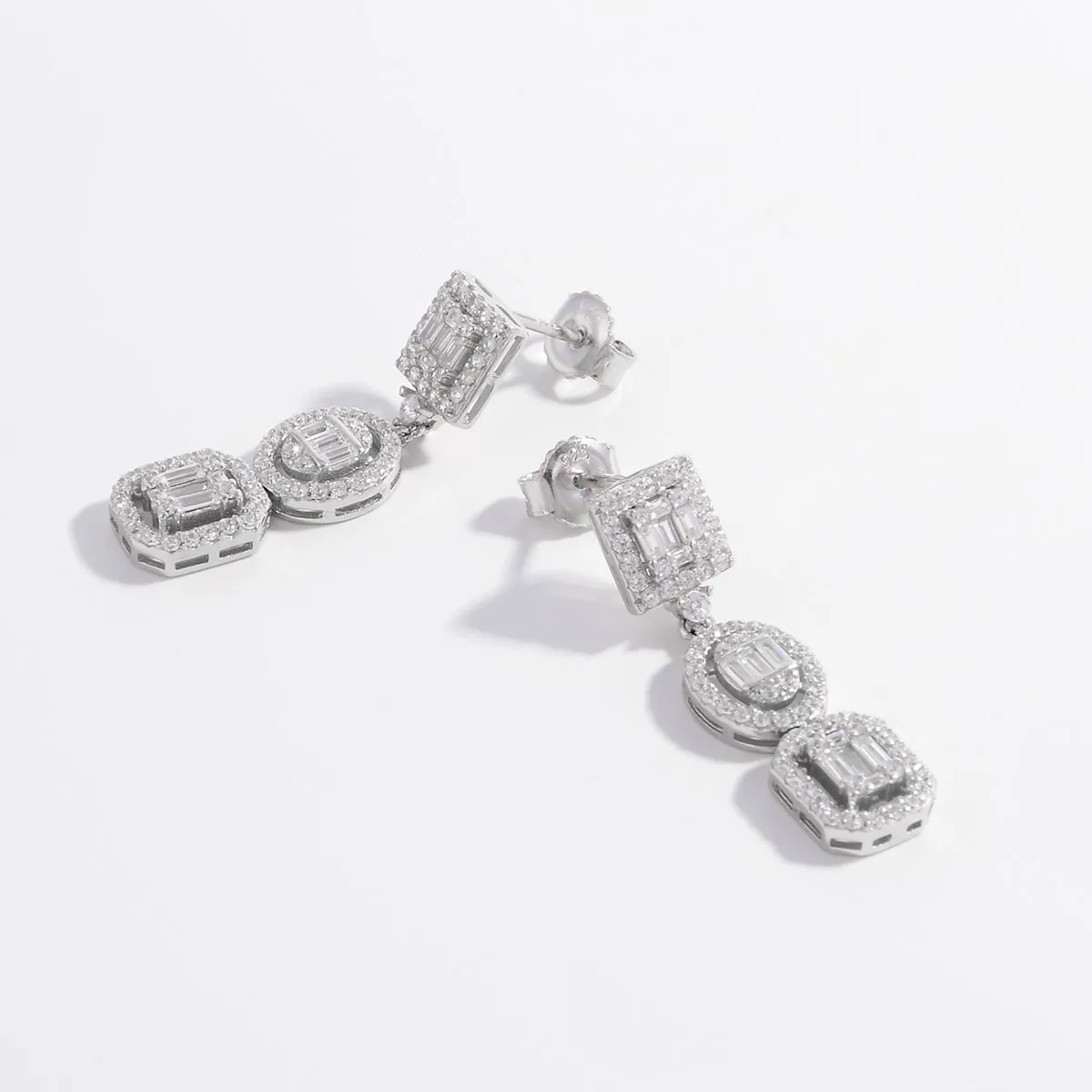 925 Sterling Silver Inlaid Zircon Earrings sold by Charming Charlie product image thumbnail 3