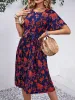 Printed Round Neck Short Sleeve Dress sold by Charming Charlie