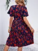 Printed Round Neck Short Sleeve Dress sold by Charming Charlie