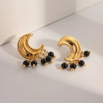 18K Gold-Plated Stainless Steel Moon Shape Earrings sold by Charming Charlie product image thumbnail 3