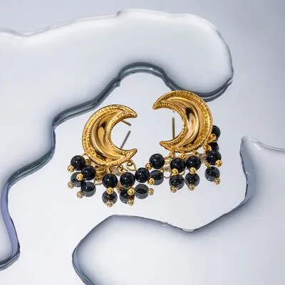 18K Gold-Plated Stainless Steel Moon Shape Earrings sold by Charming Charlie