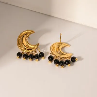 18K Gold-Plated Stainless Steel Moon Shape Earrings sold by Charming Charlie product image thumbnail 2
