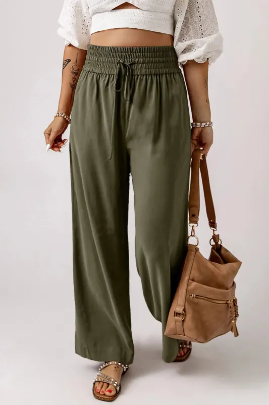 Smocked High Waist Wide Leg Pants sold by Charming Charlie