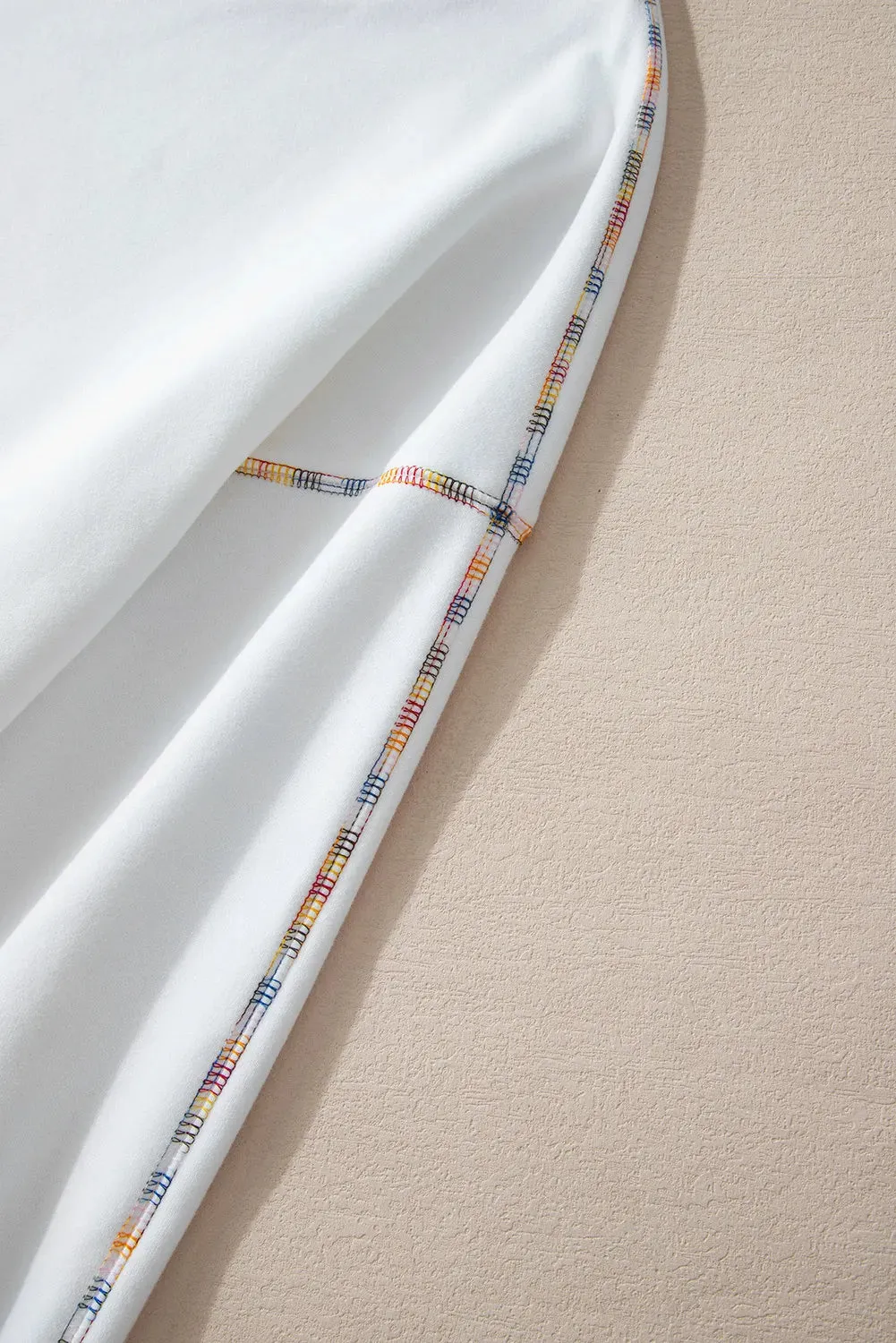 Rainbow Trim Round Neck Long Sleeve Sweatshirt sold by Charming Charlie product image thumbnail 5