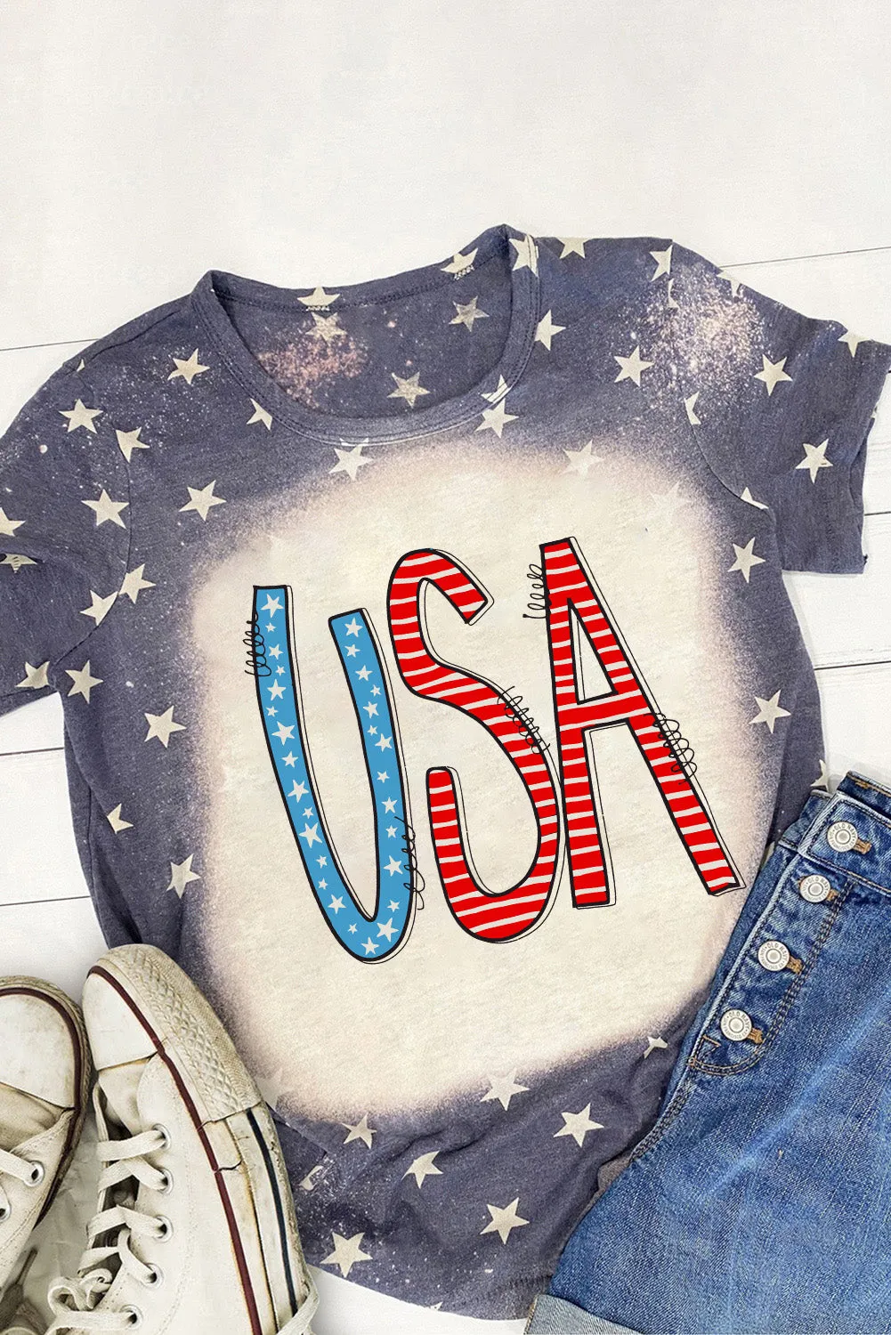 USA Round Neck Short Sleeve T-Shirt sold by Charming Charlie product image thumbnail 3