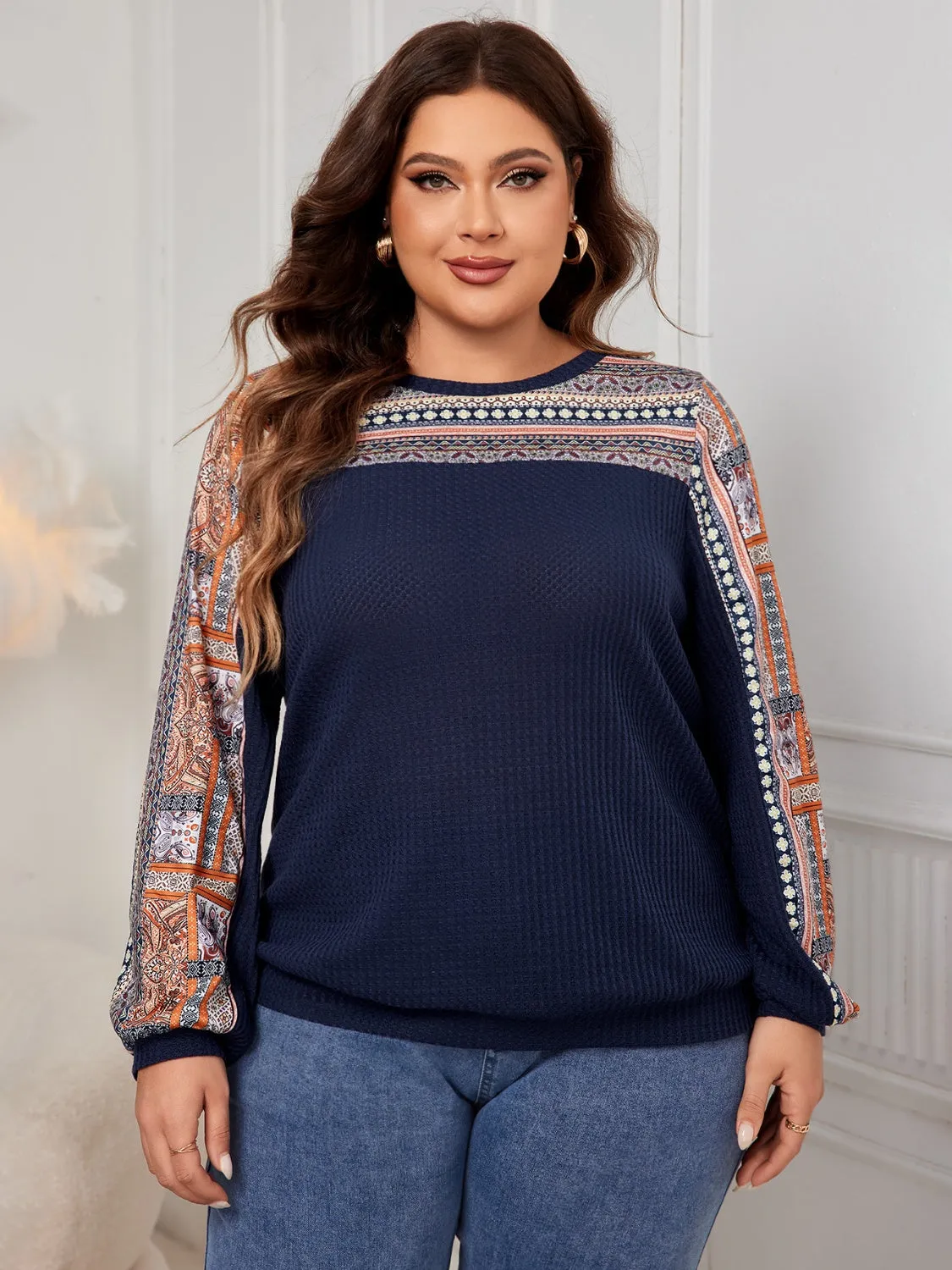 Plus Size Printed Long Sleeve Sweatshirt sold by Charming Charlie product image thumbnail 3
