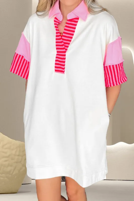 Color Block Johnny Collar Half Sleeve Dress sold by Charming Charlie