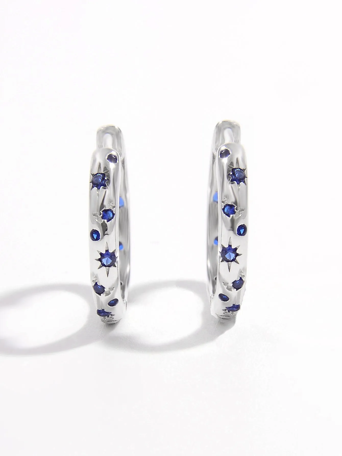 925 Sterling Silver Inlaid Zircon Huggie Earrings sold by Charming Charlie product image thumbnail 3