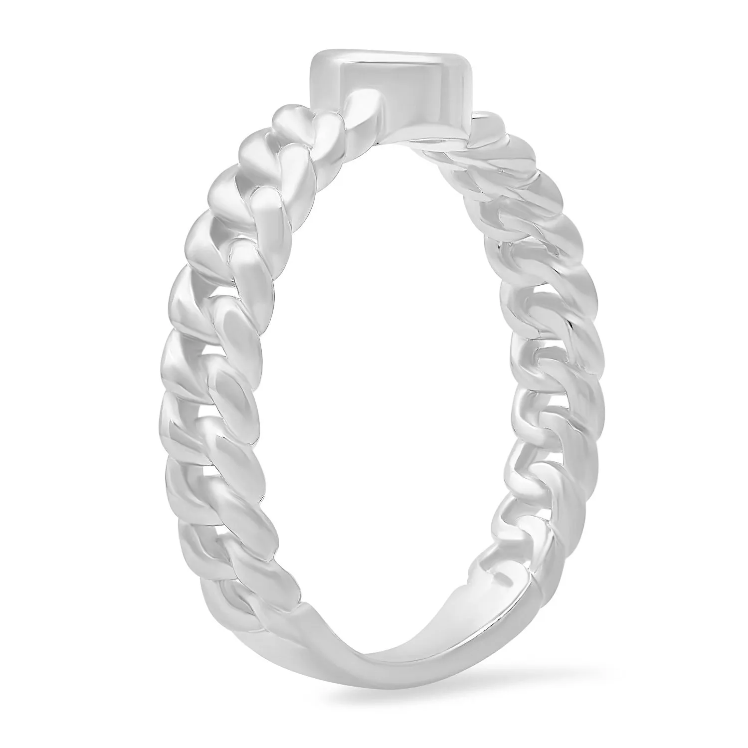 Bezel-set CZ Curb Chain Ring sold by Charming Charlie product image thumbnail 3