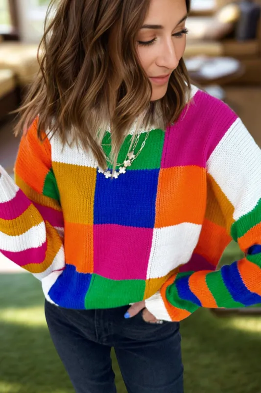 Color Block Long Sleeve Sweater sold by Charming Charlie