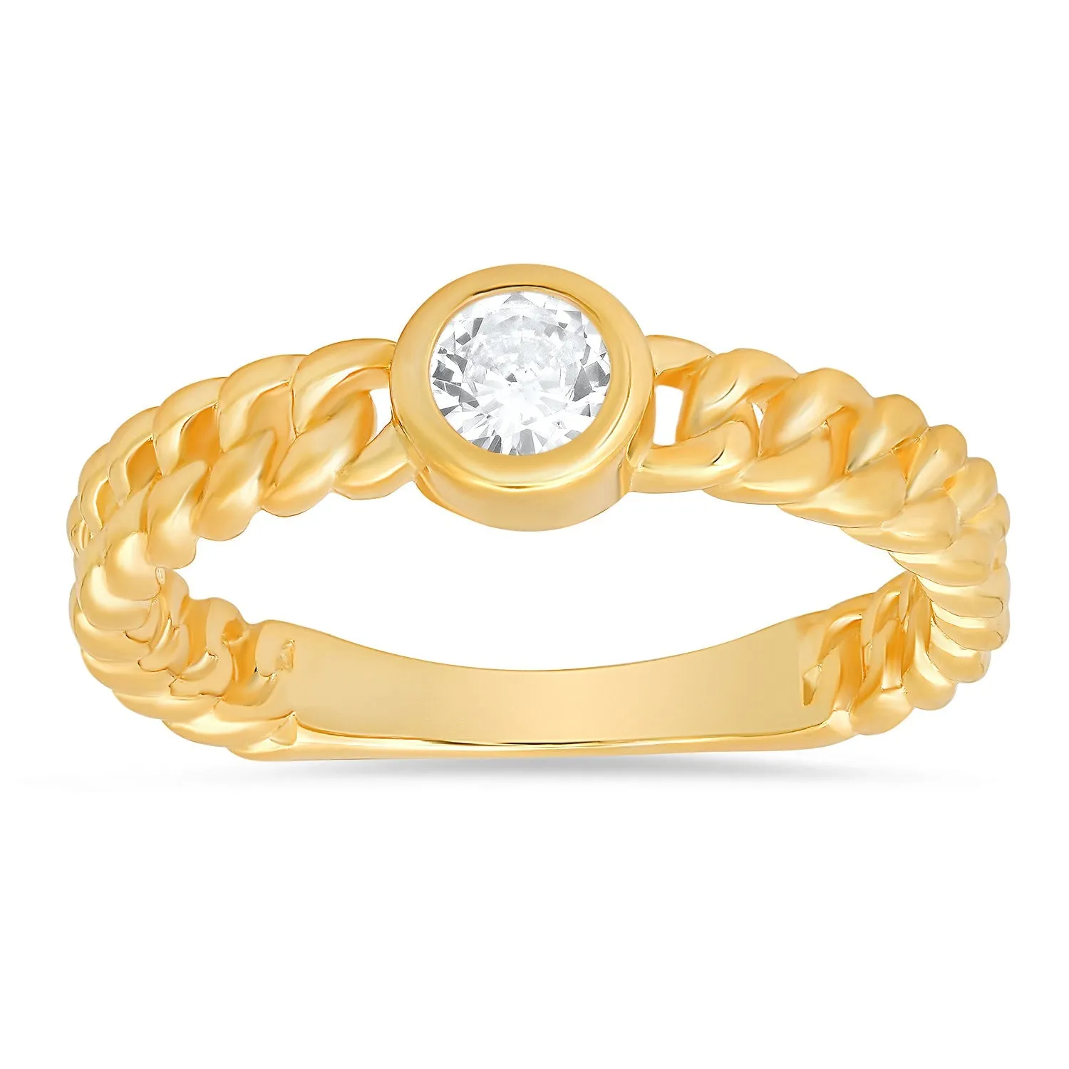 Bezel-set CZ Curb Chain Ring sold by Charming Charlie product image thumbnail 2