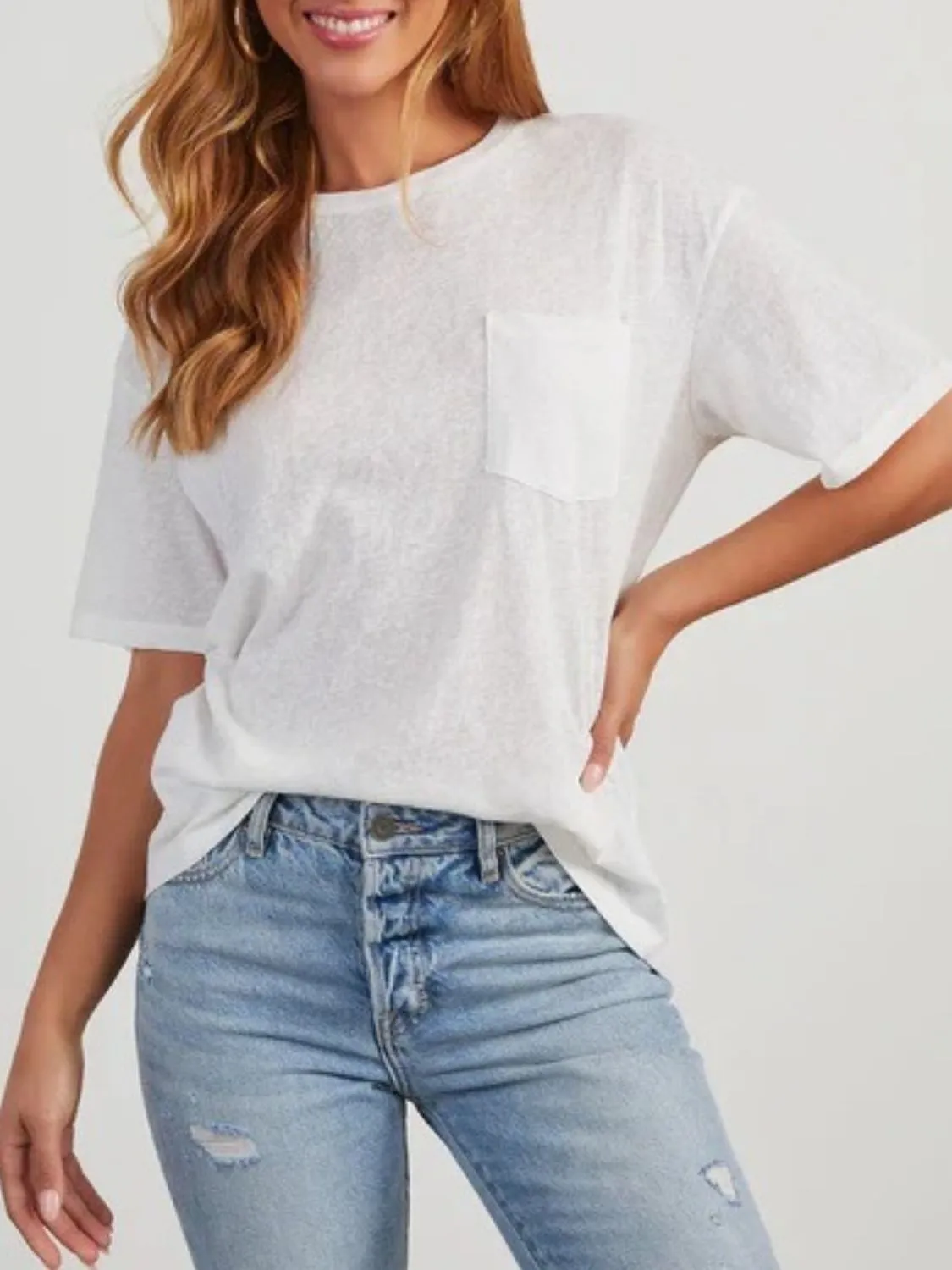 Round Neck Half Sleeve T-Shirt sold by Charming Charlie