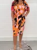 Printed Round Neck Short Sleeve Dress sold by Charming Charlie