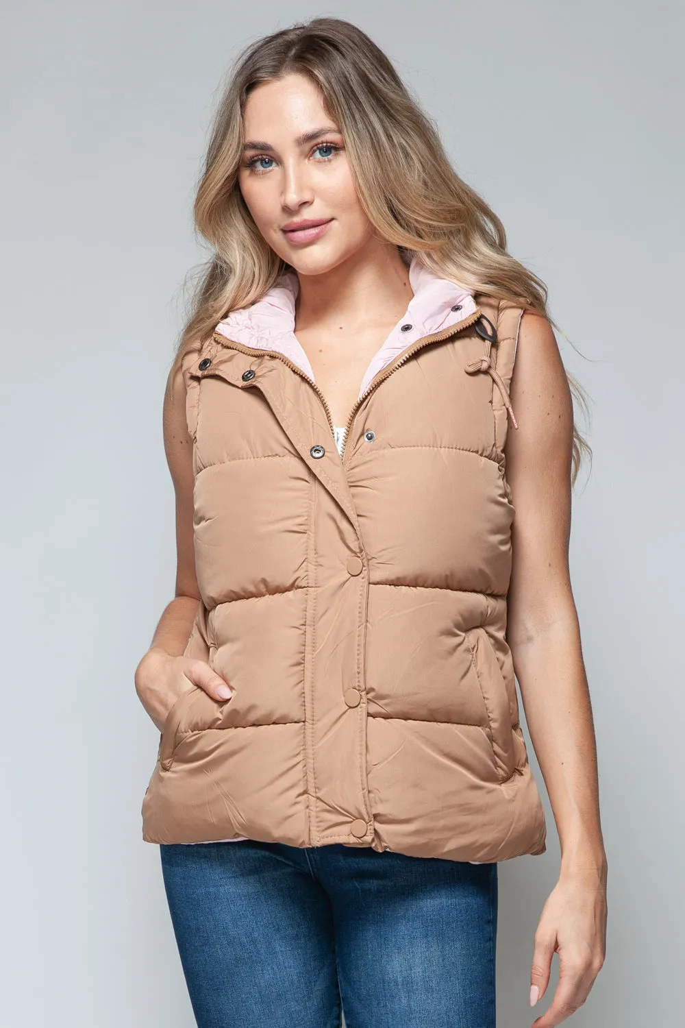 Snobbish Snap and Zip Closure Hooded Vest sold by Charming Charlie