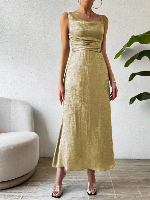 Asymmetric Neck Sleeveless Midi Dress sold by Charming Charlie