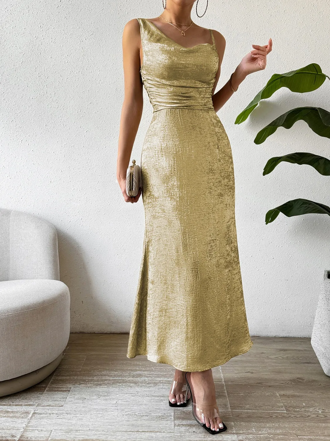Asymmetric Neck Sleeveless Midi Dress sold by Charming Charlie product image thumbnail 2