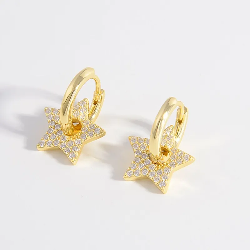 925 Sterling Silver Zircon Star Earrings sold by Charming Charlie