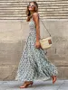 Smocked Printed Square Neck Sleeveless Dress sold by Charming Charlie