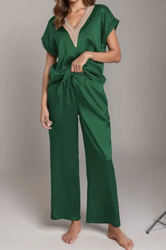 V-Neck Short Sleeve Top and Pants Set sold by Charming Charlie