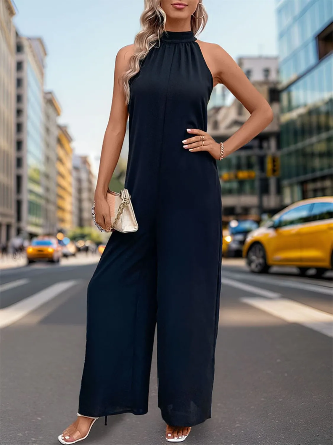 Tied Grecian Wide Leg Jumpsuit sold by Charming Charlie product image thumbnail 2
