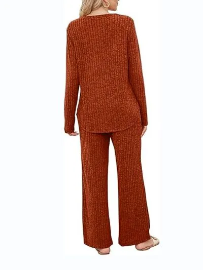 Plus Size Round Neck Long Sleeve Top and Pants Set sold by Charming Charlie product image thumbnail 5