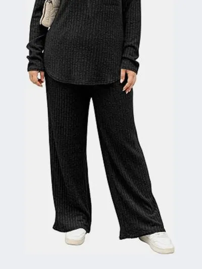 Plus Size Round Neck Long Sleeve Top and Pants Set sold by Charming Charlie product image thumbnail 3