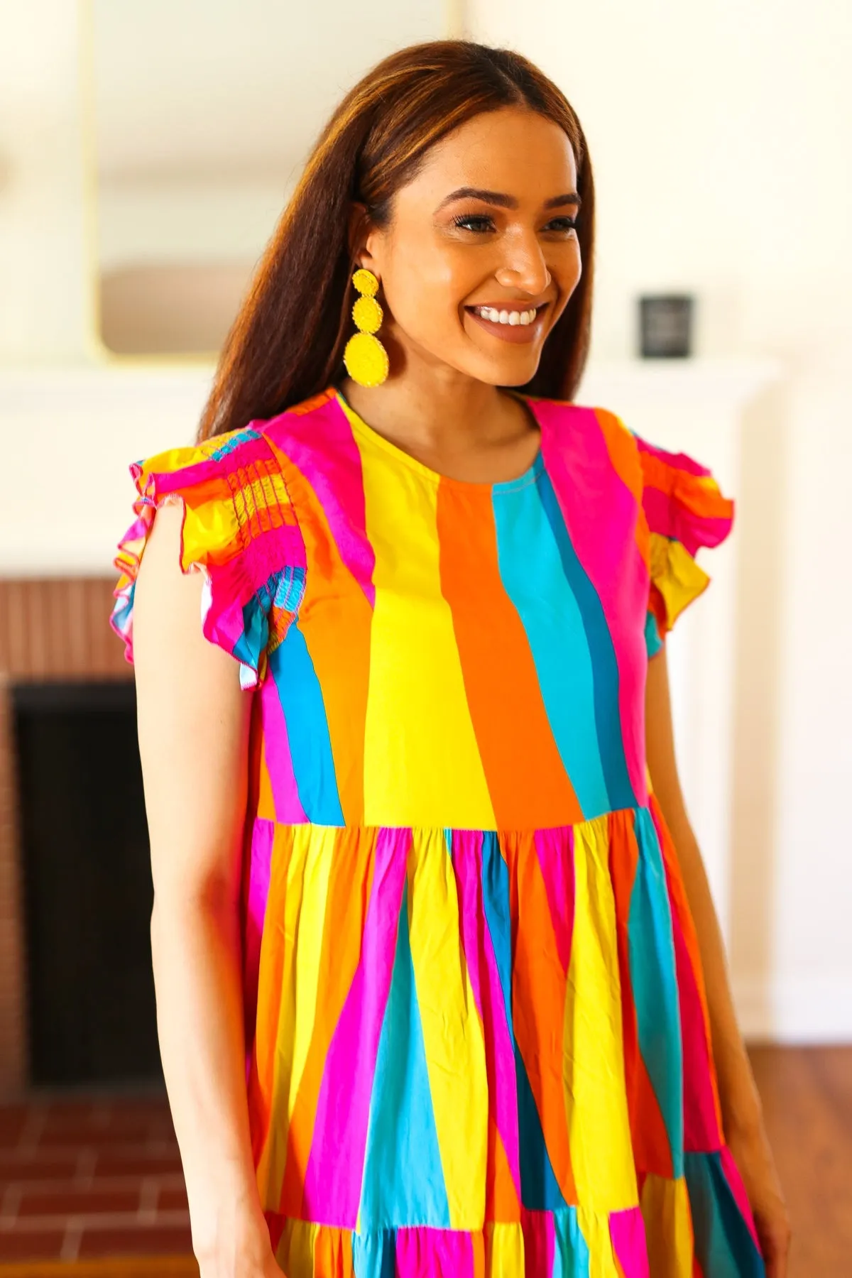 Yellow Beaded Round Pendant Earrings sold by Charming Charlie product image thumbnail 2