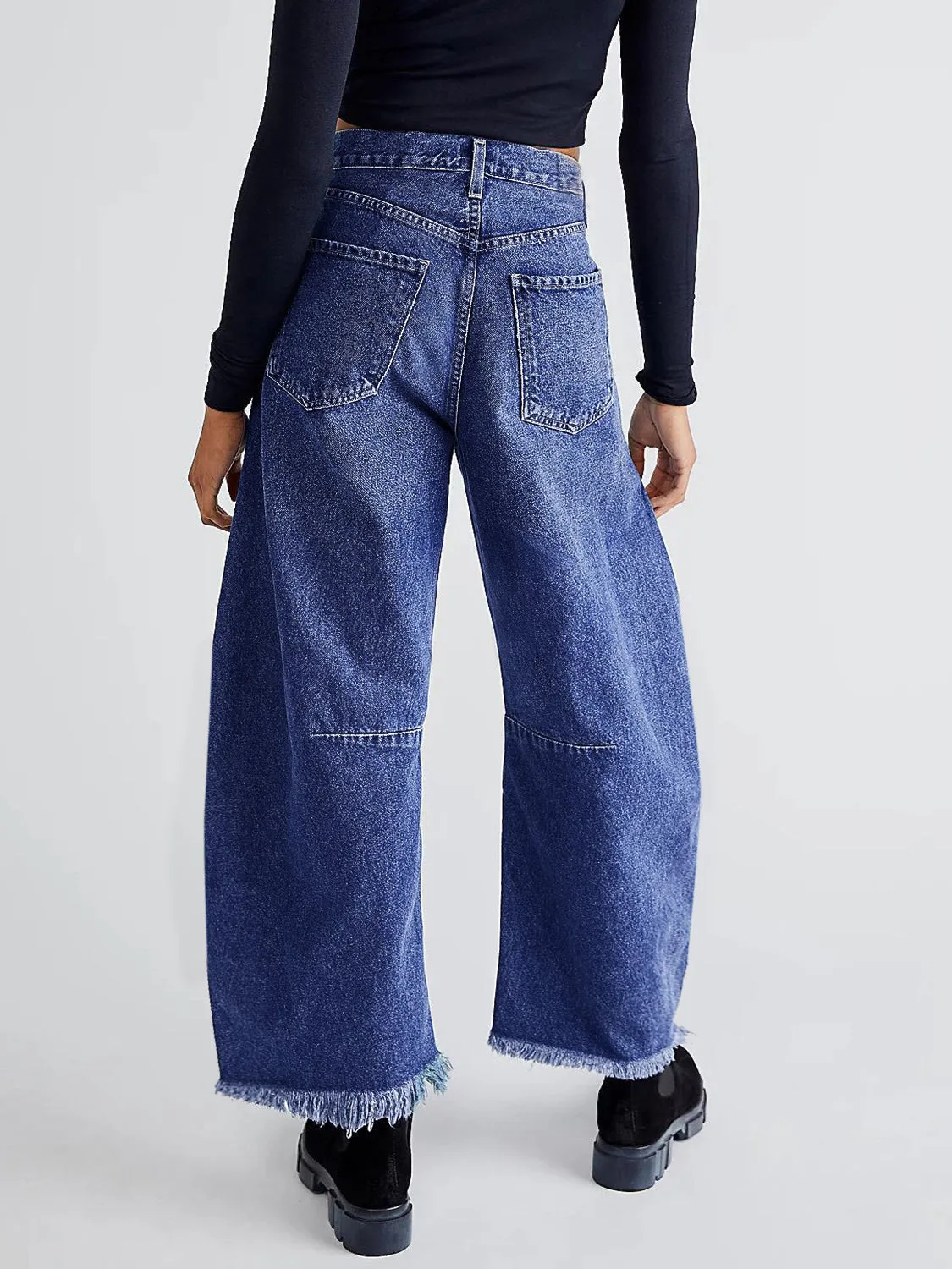 Raw Hem Wide Leg Jeans with Pockets sold by Charming Charlie product image thumbnail 2