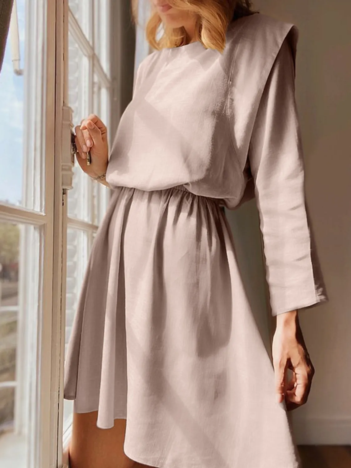 Round Neck Long Sleeve Mini Dress sold by Charming Charlie