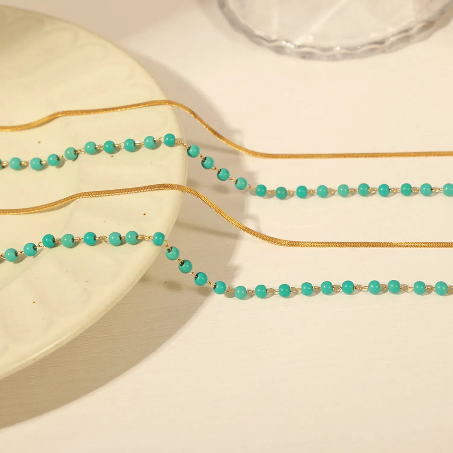 Turquoise Titanium Steel Double-Layered Necklace sold by Charming Charlie product image thumbnail 5