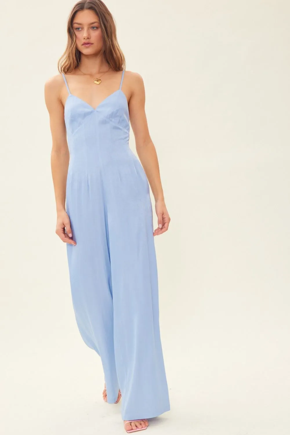 Idem Ditto Drawstring Back Sleeveless Wide Leg Jumpsuit sold by Charming Charlie