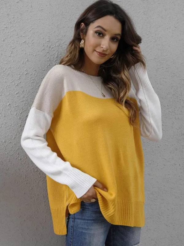 Color Block Round Neck Sweater sold by Charming Charlie