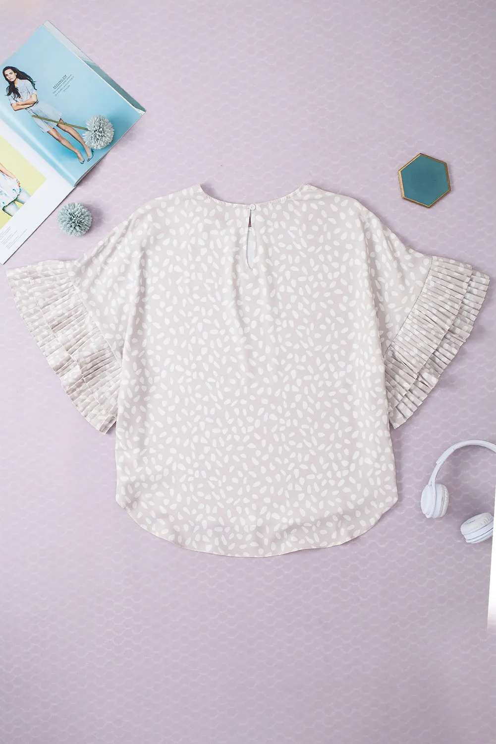 Printed Round Neck Half Sleeve Blouse sold by Charming Charlie product image thumbnail 3