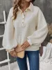 Half Button Long Sleeve Sweatshirt sold by Charming Charlie