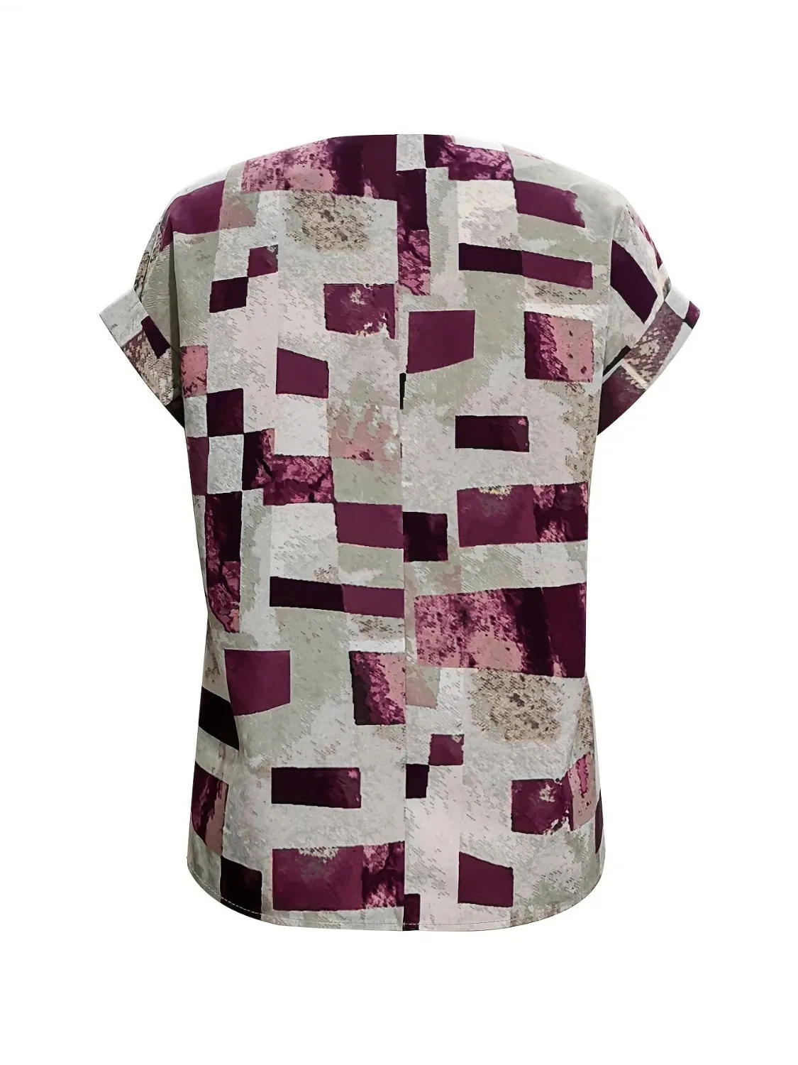 Printed Notched Short Sleeve Blouse sold by Charming Charlie product image thumbnail 2