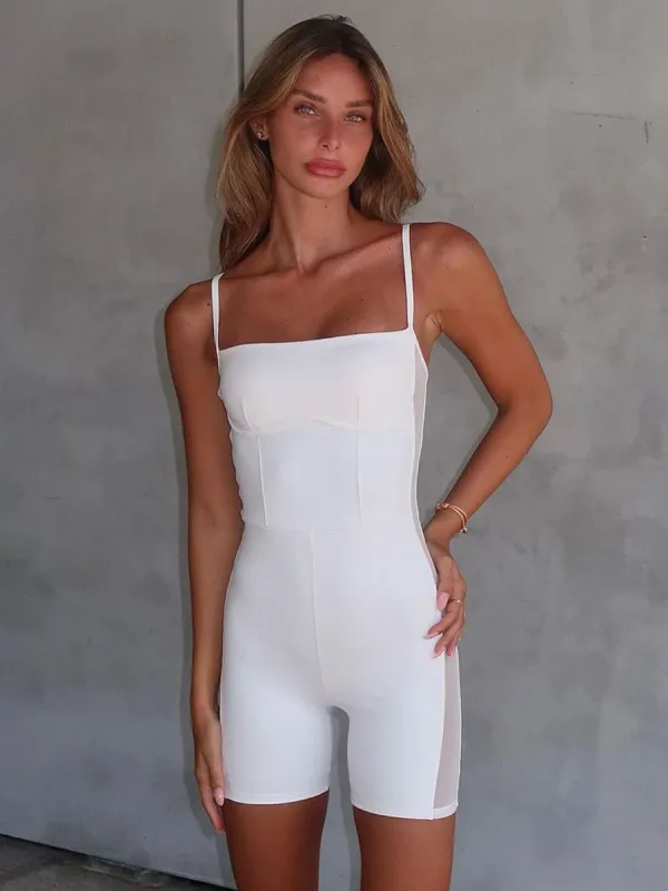 Square Neck Spaghetti Strap Romper sold by Charming Charlie
