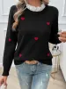 Lace Detail Heart Long Sleeve Sweater sold by Charming Charlie